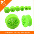 wholesale 8-20mm ear tunnel plug piercing jewelry ,custom green acrylic maple leaf plug flesh tunnel ear expander